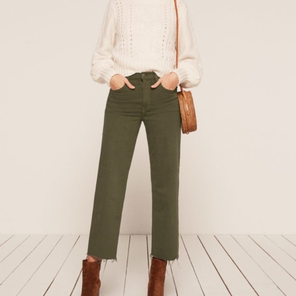 Reformation Stretch Flood Jean in Army 24
